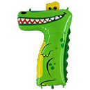 40" Crocodile Number 7 - Animaloon Foil Balloon (HELIUM FILLED)