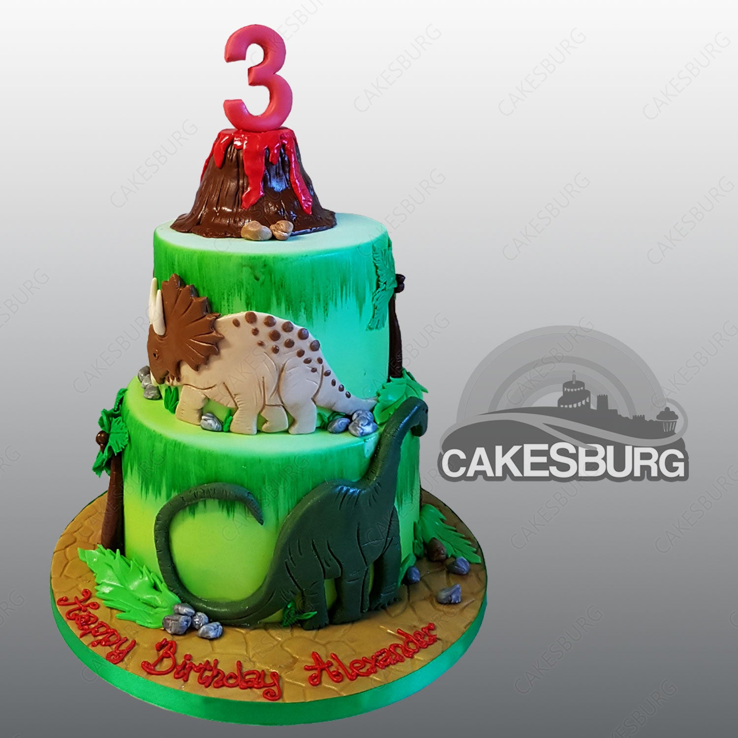 Dinosaur Volcano Cake