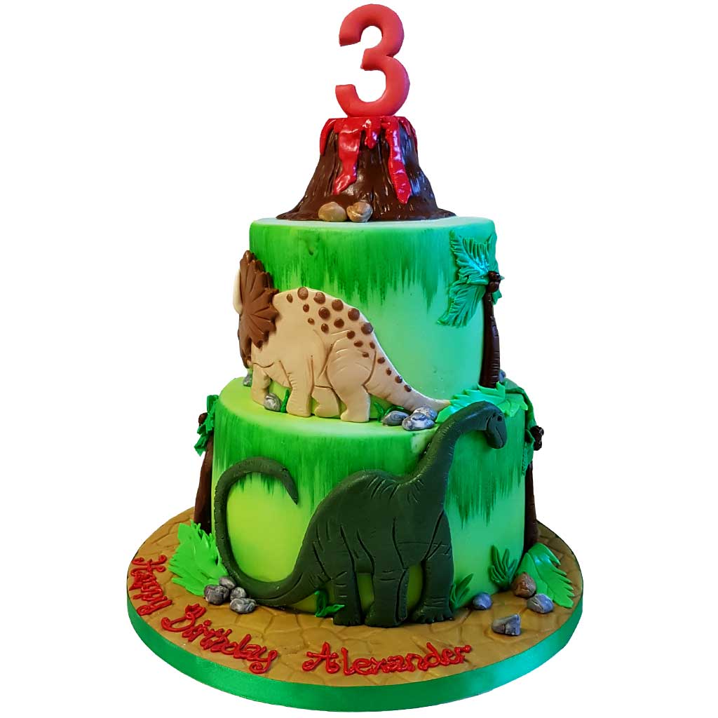 Dinosaur Volcano Cake