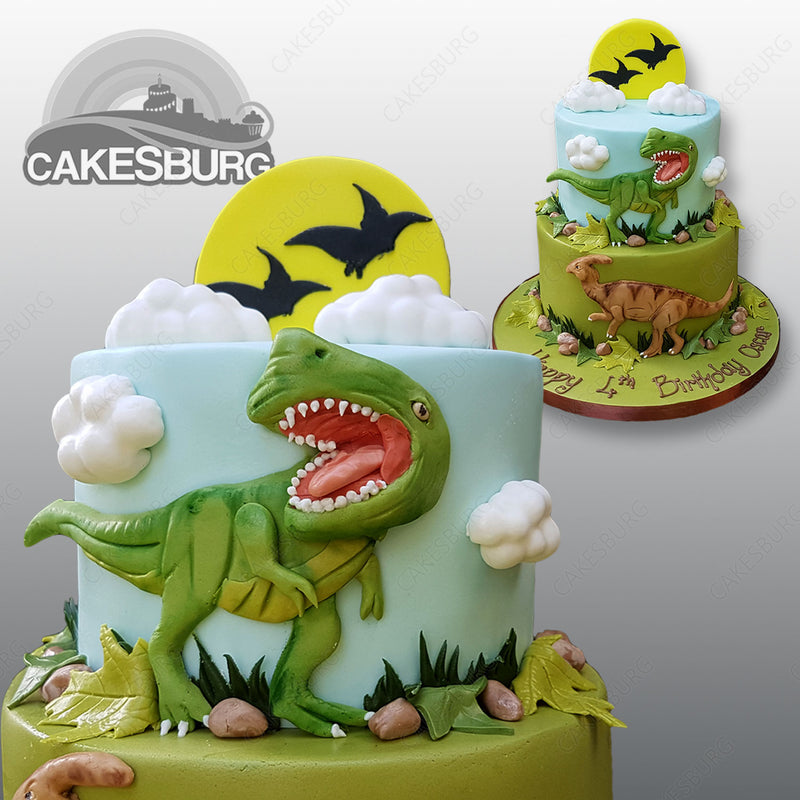Joyful Dinosaur Cake (Fondant) For Kids Birthday | YippiiGift