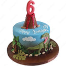 T-Rex Dinosaur Volcano Cake