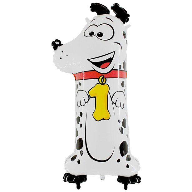 40" Dog Number 1 - Animaloon Foil Balloon (HELIUM FILLED)