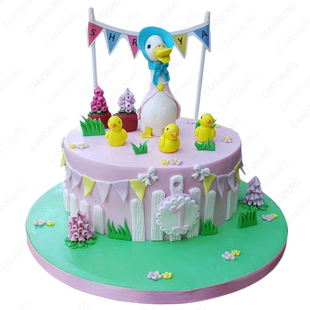 Jemima Puddle Duck & ducklings Cake #1