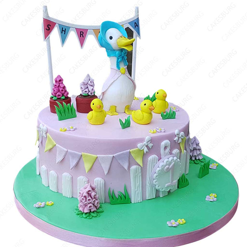 Jemima Puddle Duck & ducklings Cake