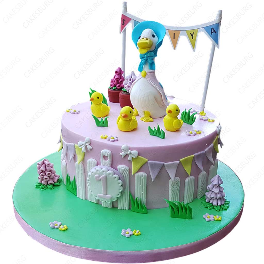 Jemima Puddle Duck & ducklings Cake #1