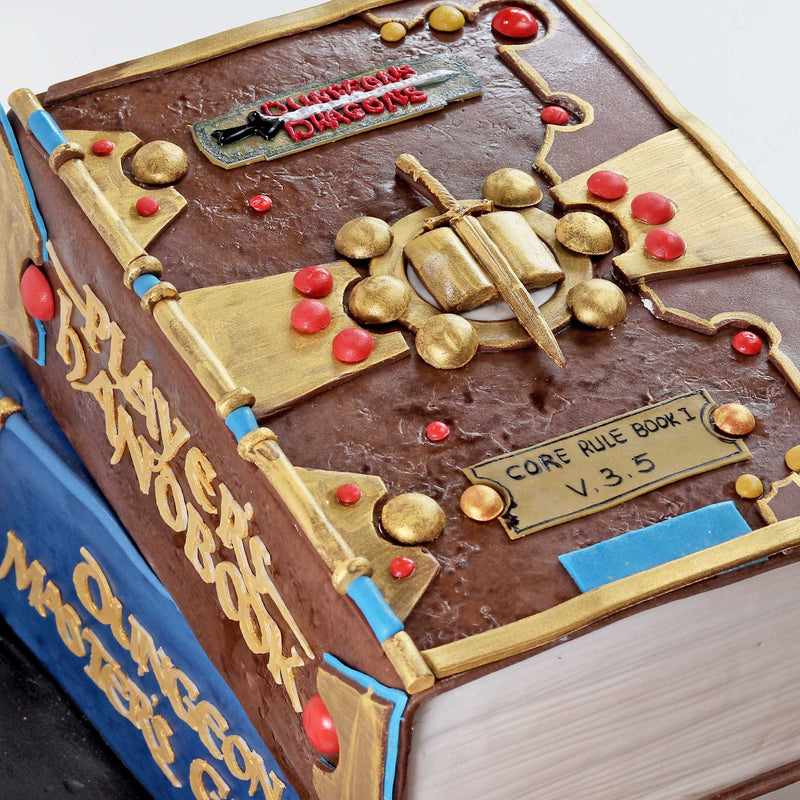 Stack of Books Dungeons and Dragons Cake
