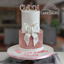 Elegant Ribbon Sprinkles Cake