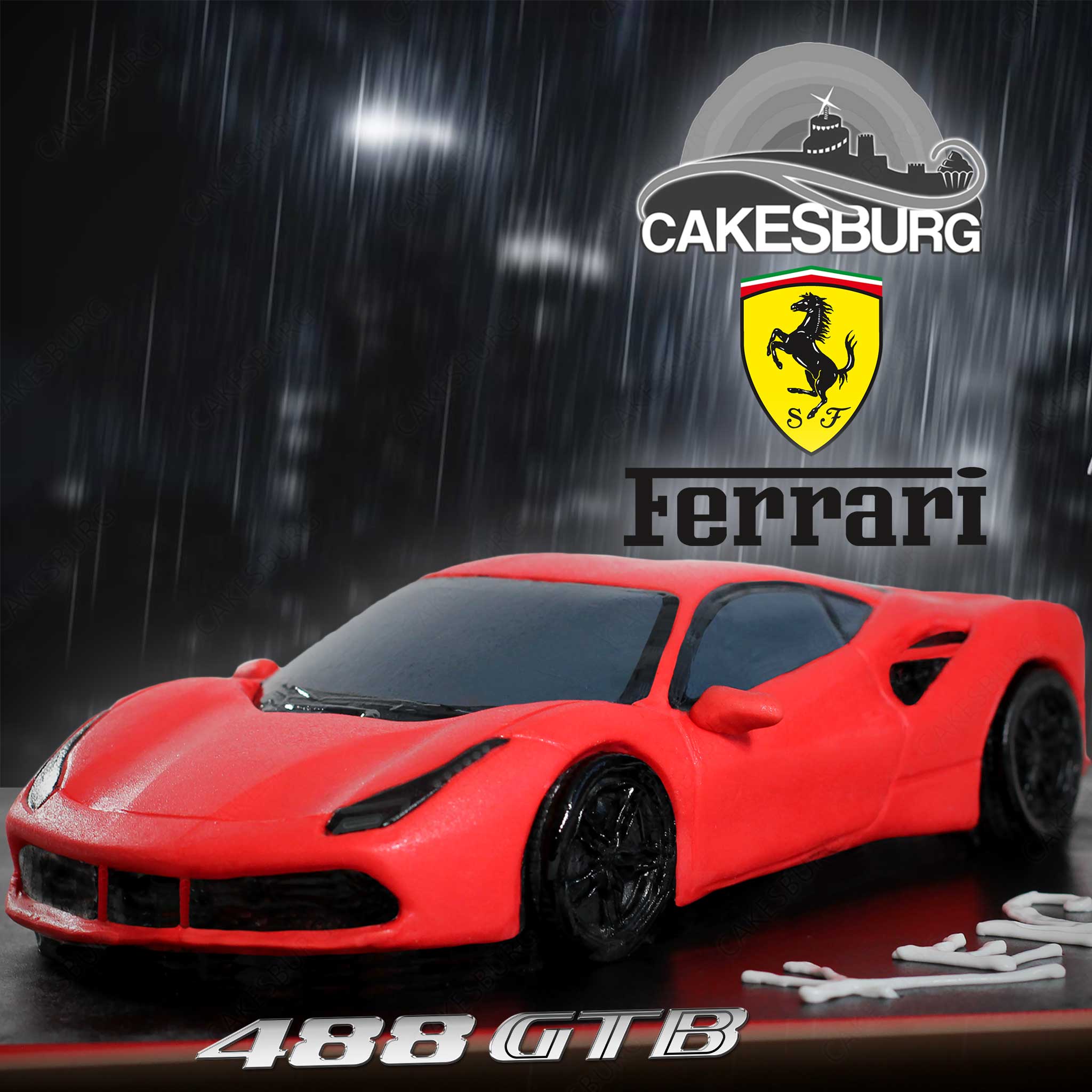 Amazon.com: Cakecery Ferrari Edible Cake Image Topper Personalized Birthday  Cake Banner 1/4 Sheet : Grocery & Gourmet Food