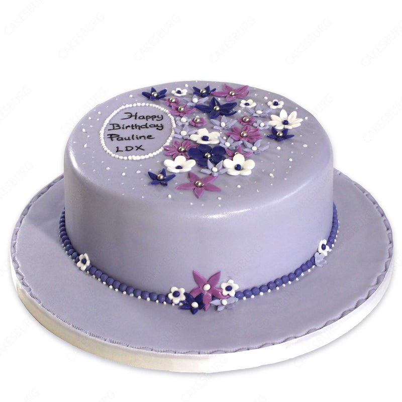 happy birthday flower cake