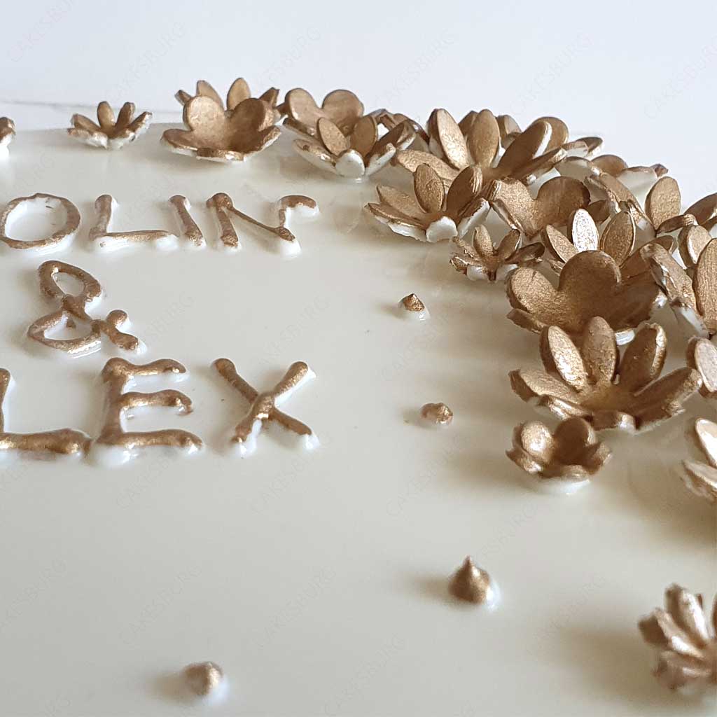 Flower Message Golden Anniversary Cake #2