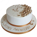 Flower Message Golden Anniversary Cake
