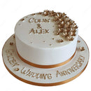 Flower Message Golden Anniversary Cake