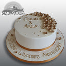 Flower Message Golden Anniversary Cake
