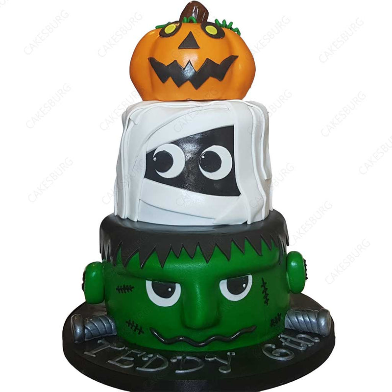 Frankenstein Mummy Pumpkin Cake