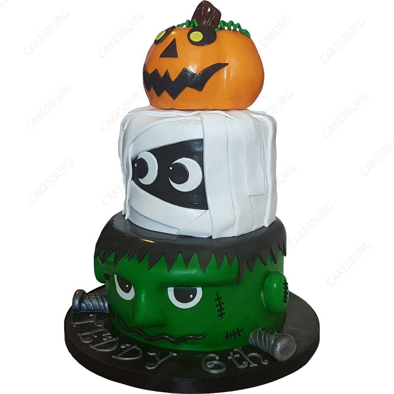 Frankenstein Mummy Pumpkin Cake