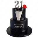 Elegant Black Tuxedo Cake