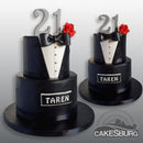 Elegant Black Tuxedo Cake