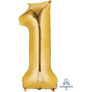 34" Gold Number Balloons (Helium Filled)