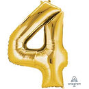 34" Gold Number Balloons (Helium Filled)