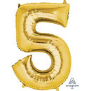 34" Gold Number Balloons (Helium Filled)
