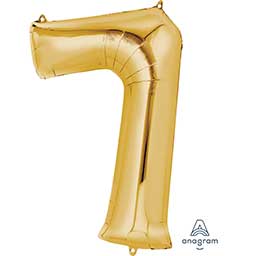 34" Gold Number Balloons (Helium Filled)