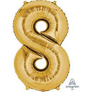 34" Gold Number Balloons (Helium Filled)