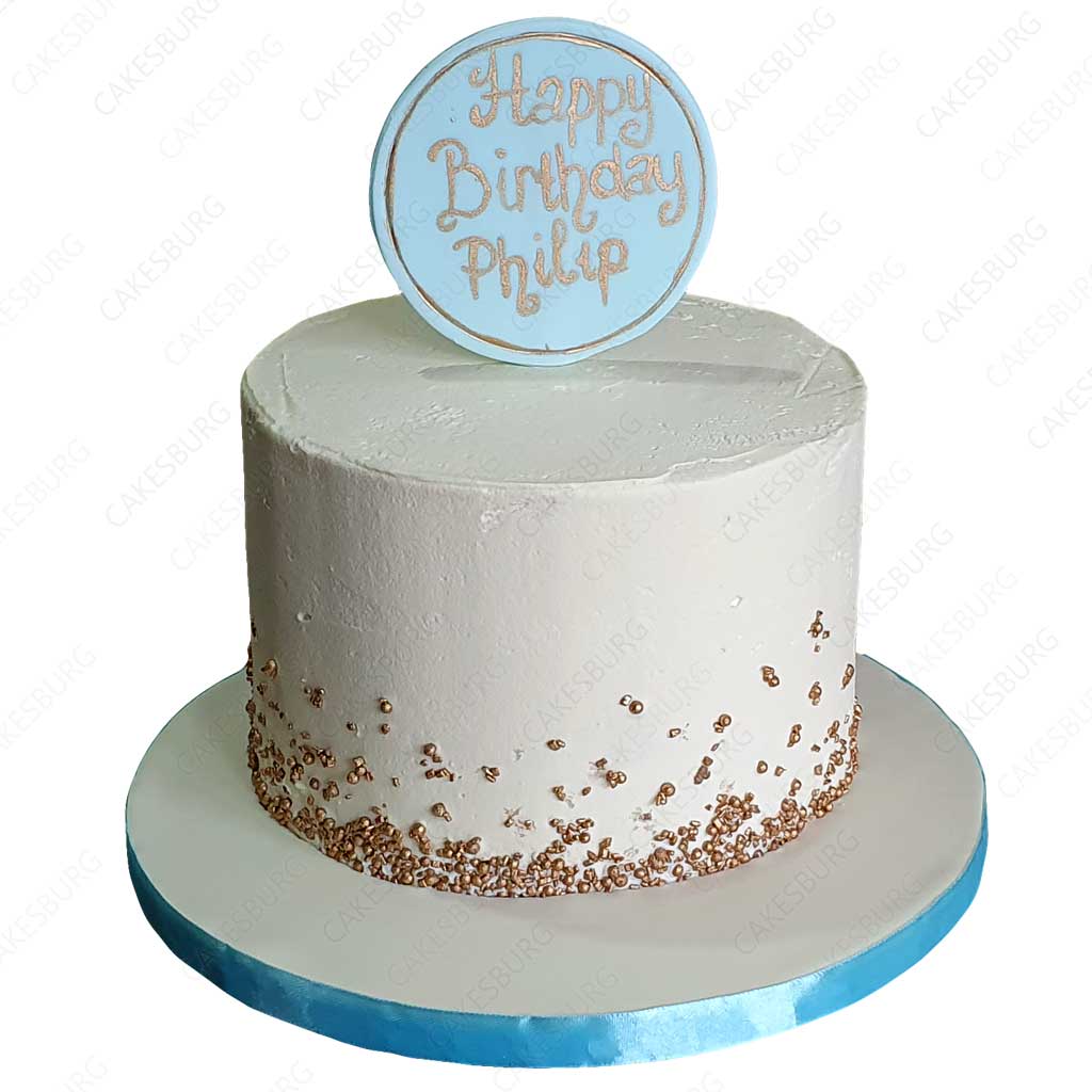 Buttercream Golden Sprinkles Cake (Blue)