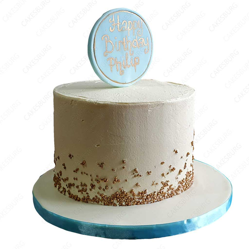 Buttercream Golden Sprinkles Cake (Blue)