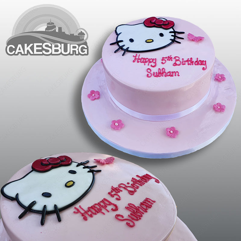 Hello Kitty birthday cake | A very girly pink, orange and wh… | Flickr