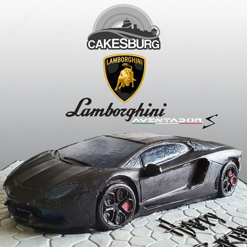 Lamborghini Car Cake for Husband's Birthday