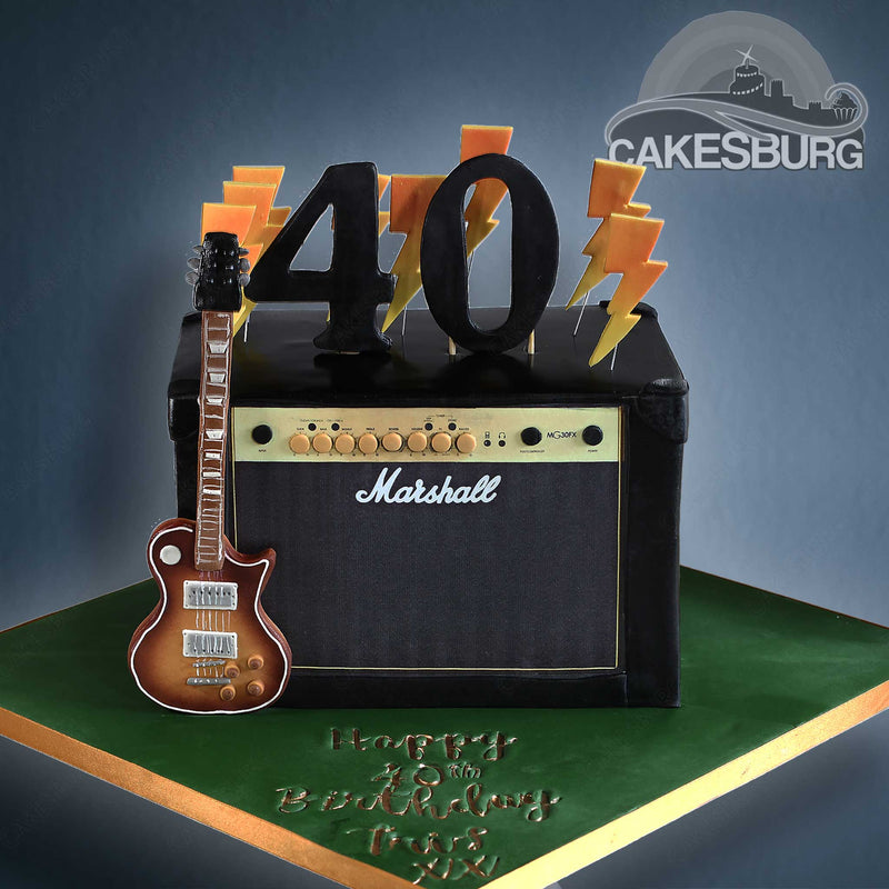 Marshall Guitar Amplifier Guitarist Cake