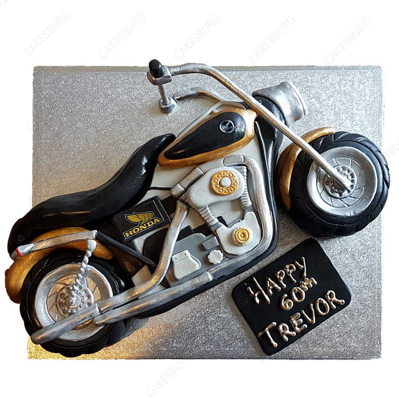 Motorcycle Happy Birthday Cake Topper Bike Chopper Men Anniversary