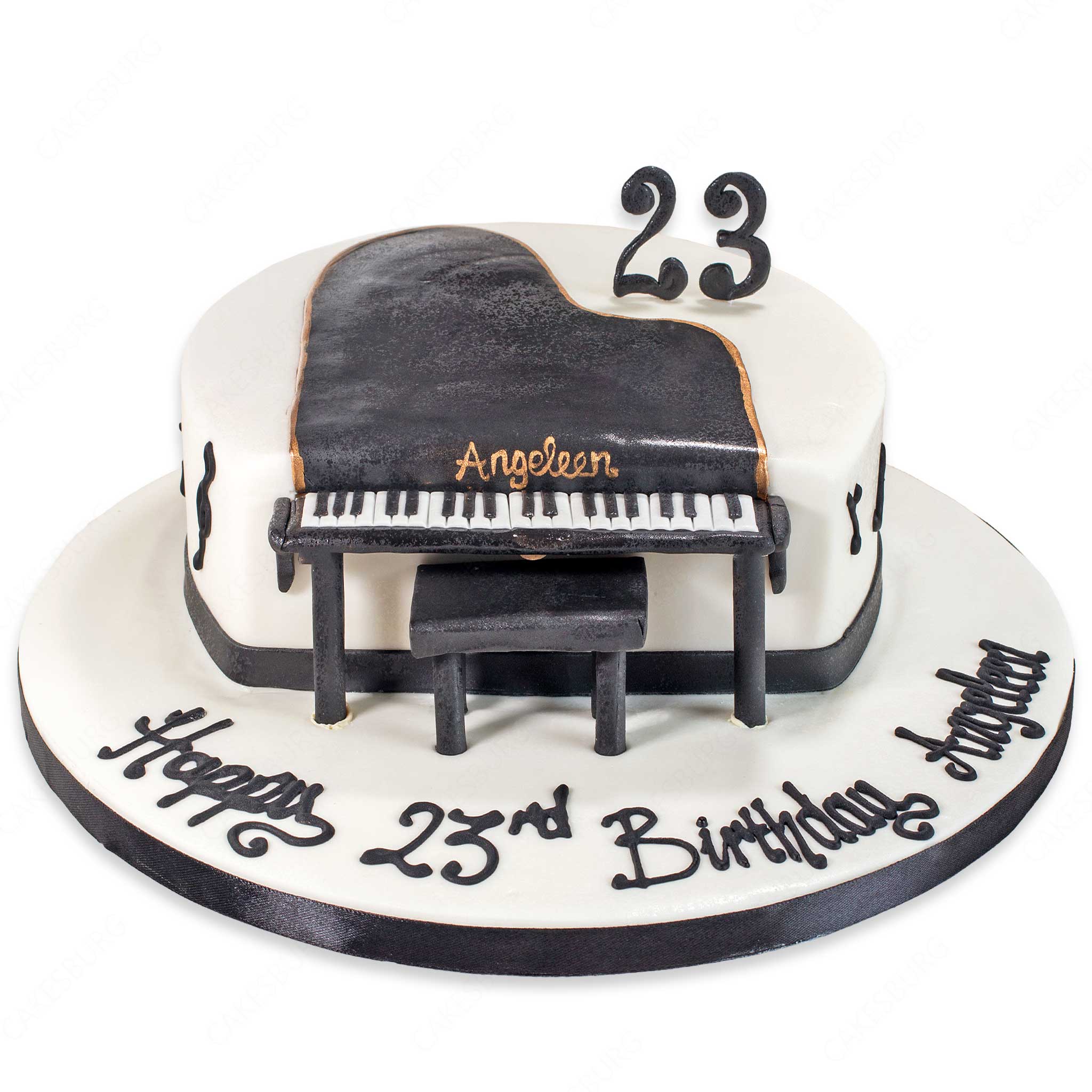 RoadSea Piano Happy Birthday Cake Topper - Music Theme Birthday Party Cake  Supplies for Boy Girl - Pianist Musician Birthday Party Decorations - Black  & Gold Glitter : Buy Online at Best
