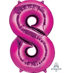 34" Pink Number Balloons (Helium Filled)