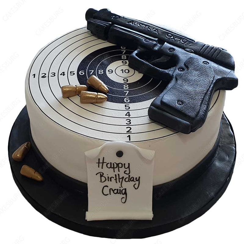 Pistol Gun Themed Cake