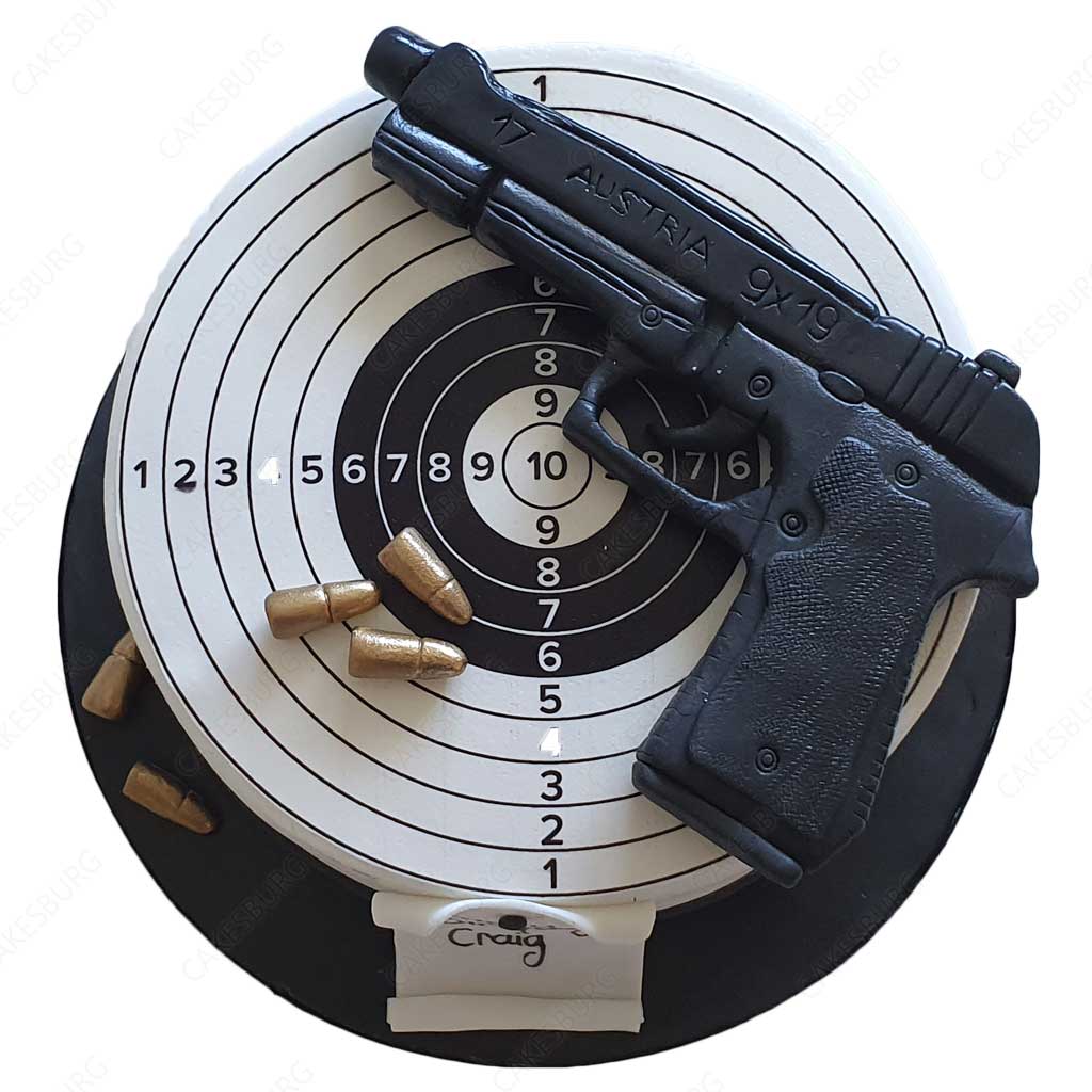 Pistol Gun Themed Cake