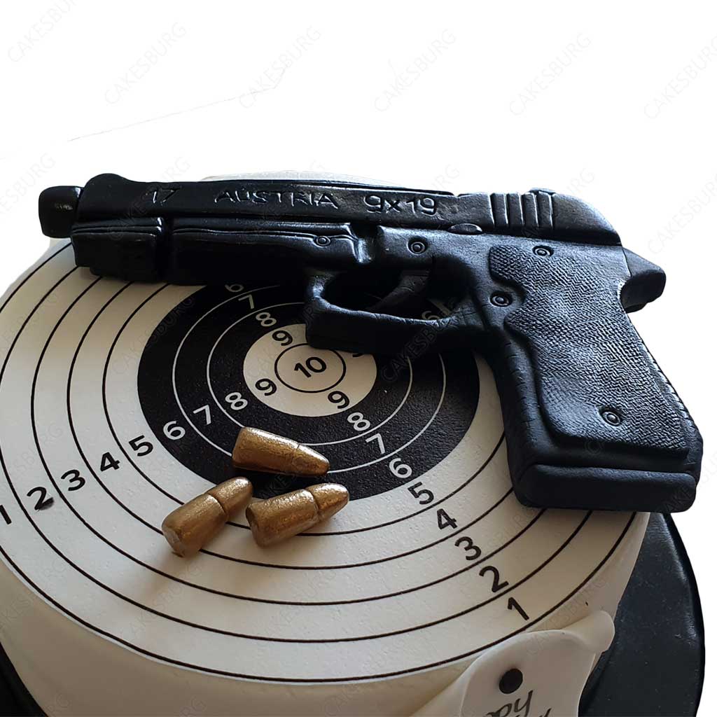 Pistol Gun Themed Cake