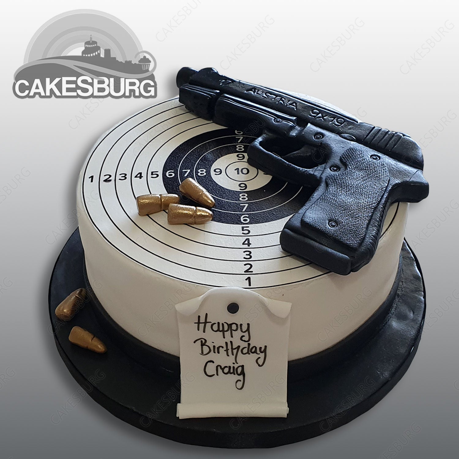 Pistol Gun Themed Cake