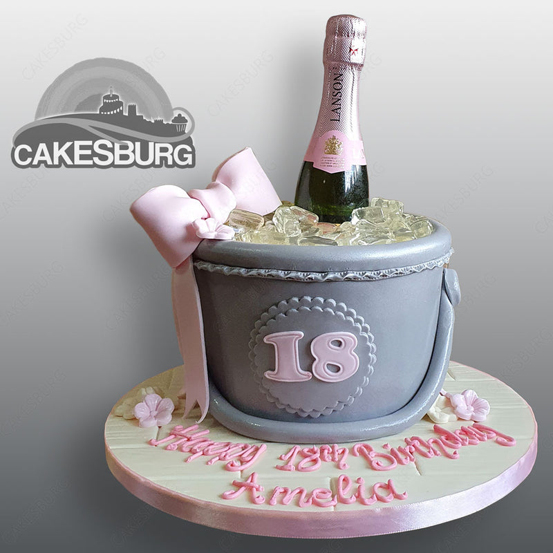 Prosecco/Wine Ice Bucket Cake - Pink