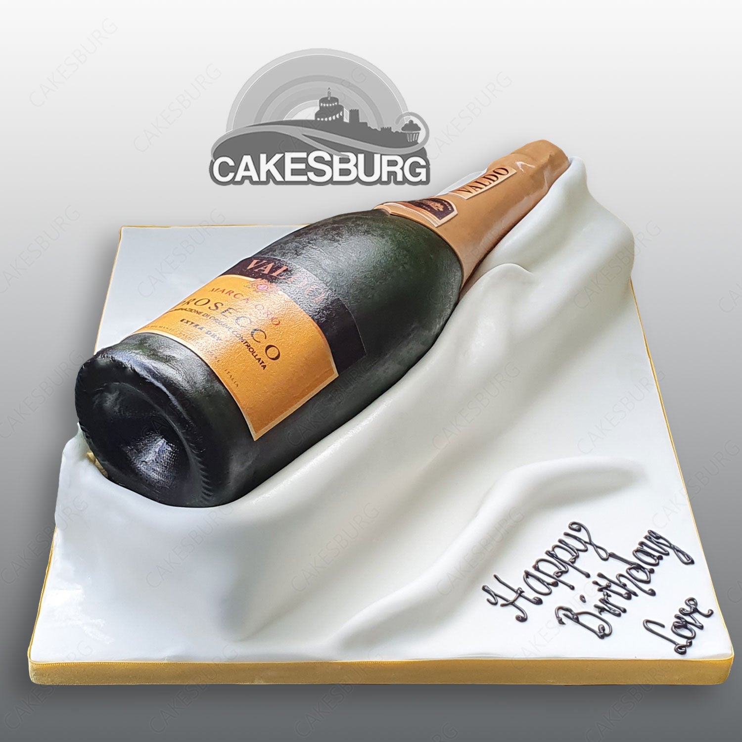Champagne Bottle & Happy Birthday Motto Cake Topper Kit -