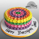 Rainbow Buttercream Cake