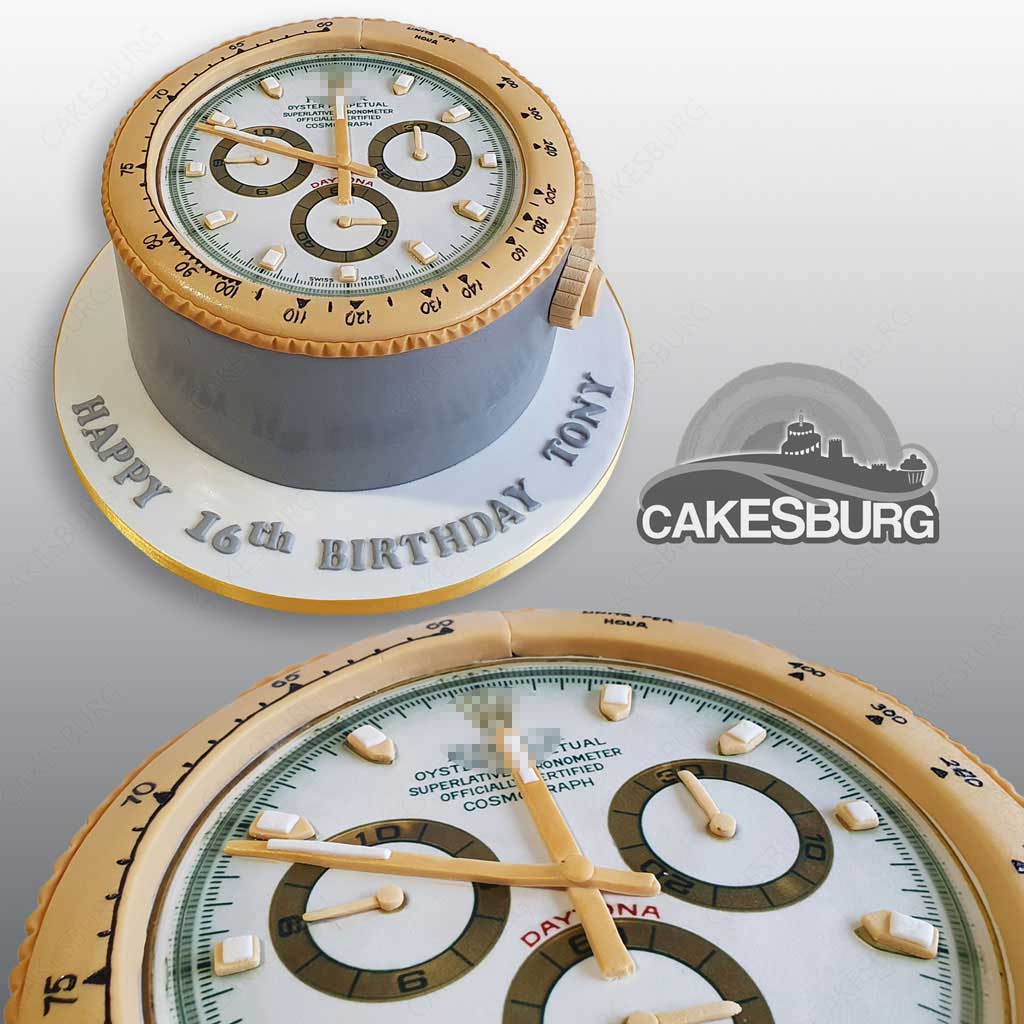 Green Designer Rolex Watch Sculpted Celebration Cake | Luxury Celebration  Cakes London – Bal Cakery