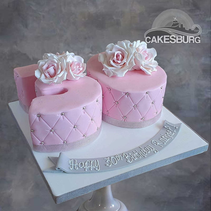 Custom Letter & Number Floral Cake Next-day Delivery in Los Angeles