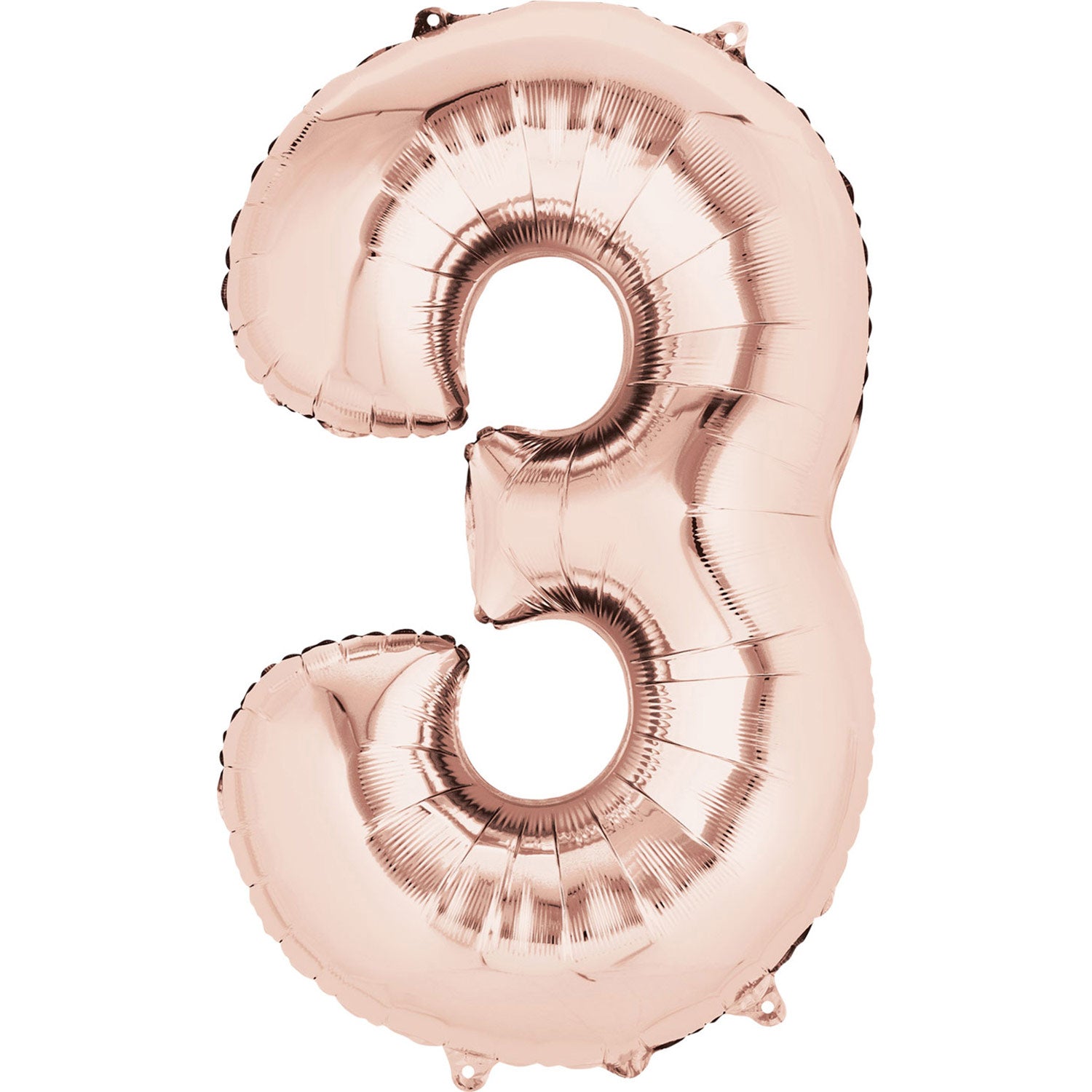 34" Rose Gold - Number 3 - Foil Balloon (HELIUM FILLED)