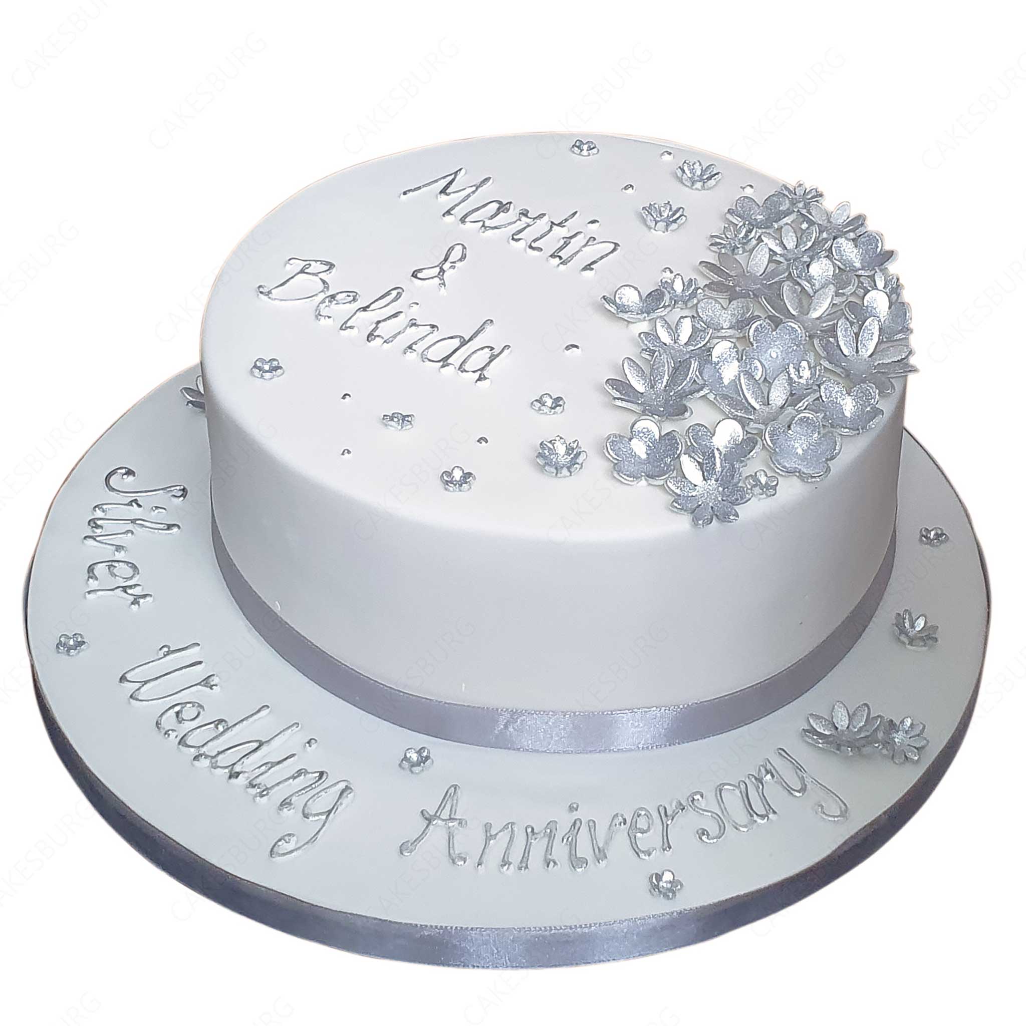 25th Wedding Anniversary Cake | Silver wedding annversary ca… | Flickr
