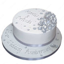 Silver Wedding Anniversary Flower Cake