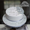 Silver Wedding Anniversary Flower Cake