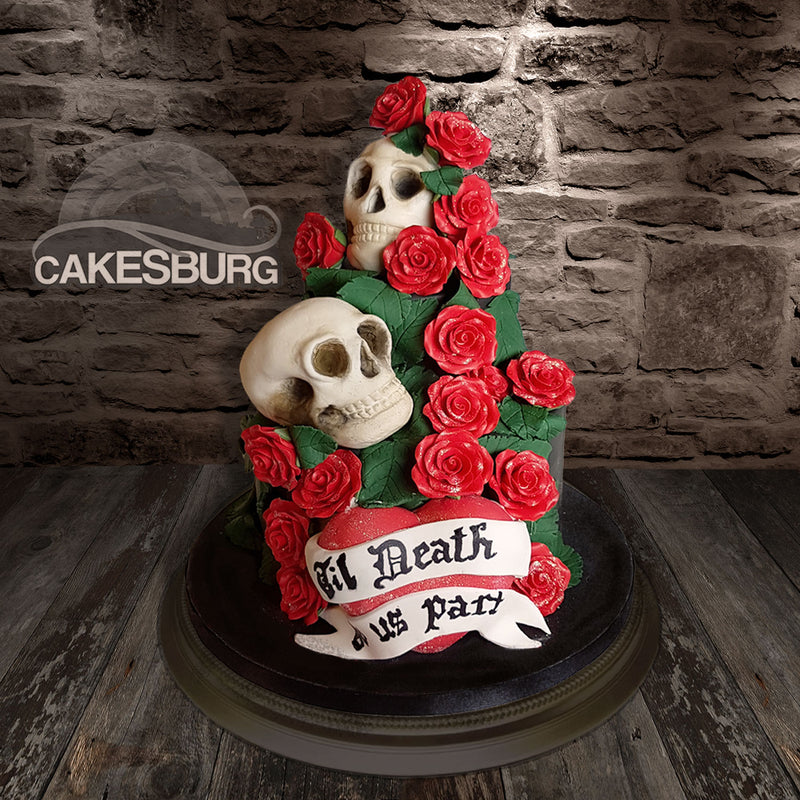 Skulls & Roses Birthday / Wedding Cake