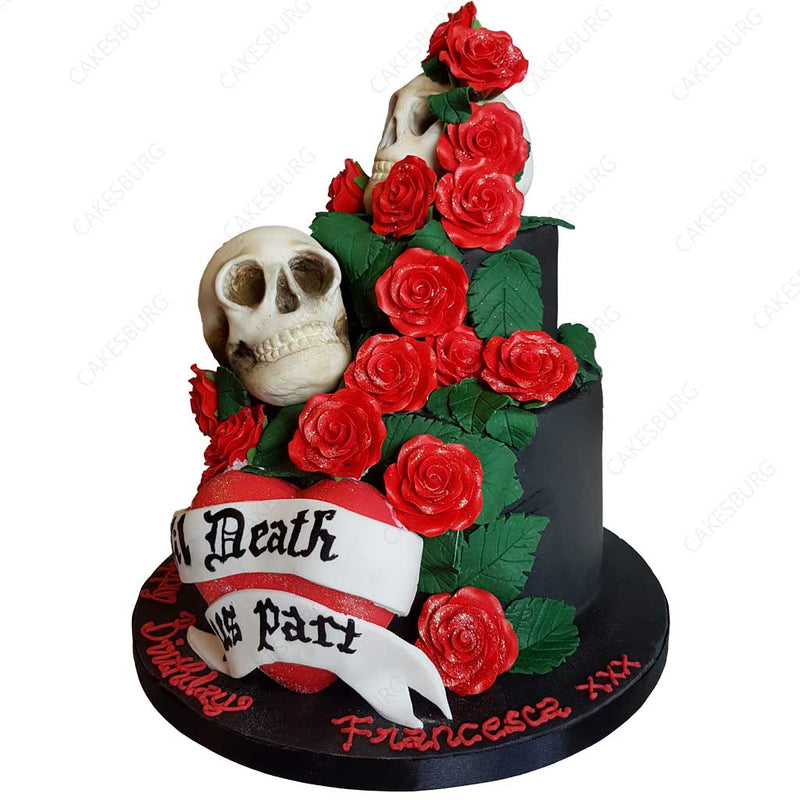 Skulls & Roses Birthday / Wedding Cake