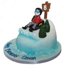 Snow Tube Skiing Cake